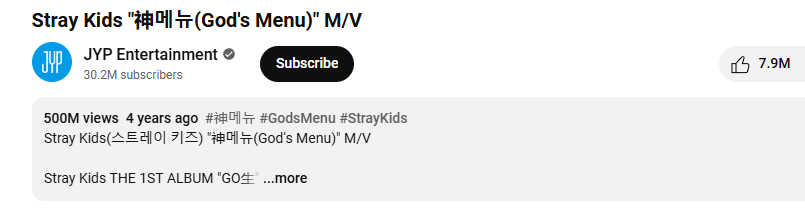 Gods Menu Stray Kids 500m Views