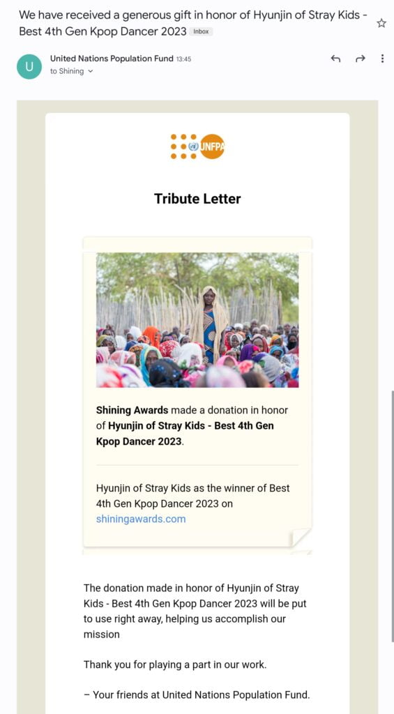 Proof Donation of Hyunjin Best 4th Gen Kpop Dancer