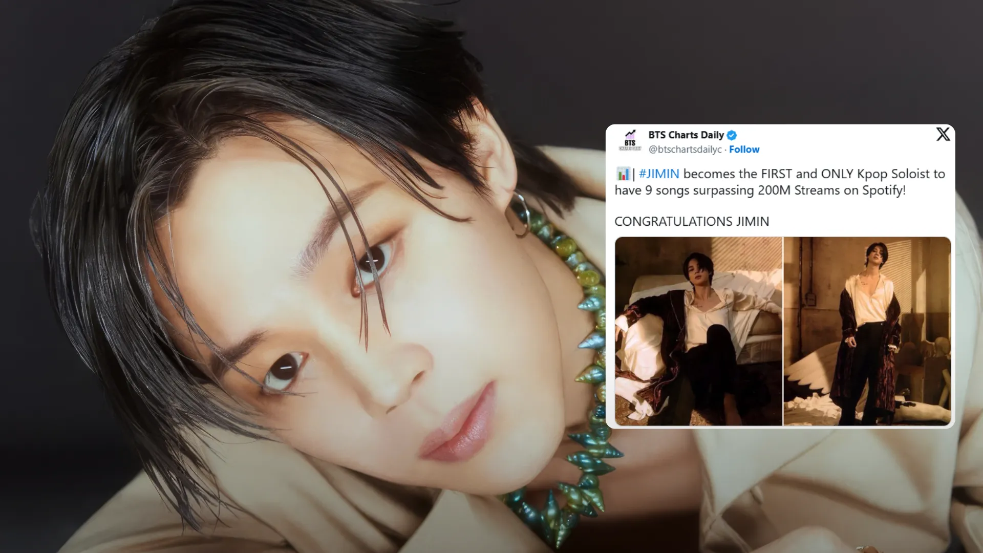 BTS Jimin Makes History as the First and Only K-Pop Soloist with 9 Songs Surpassing 200M Spotify Streams 1 BTS Jimin Makes History