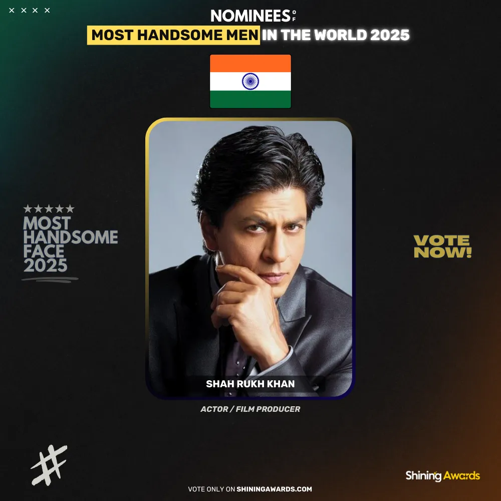 Shah Rukh Khan Most Handsome Men In The World 2025
