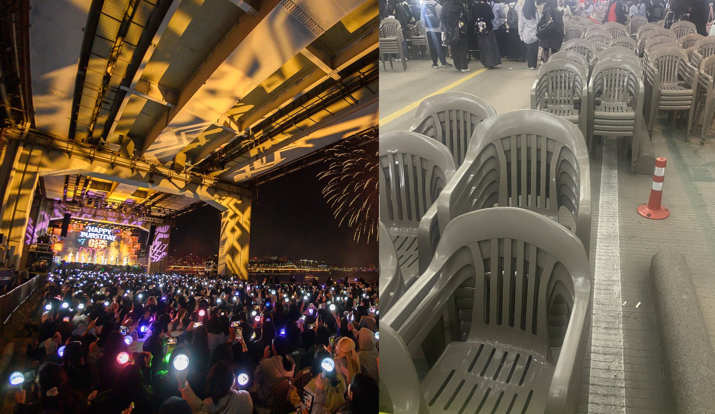 SEVENTEEN's Fans Commended for Organizing Chairs After Jamsu Bridge Showcase 1 SEVENTEEN's fandom praised for voluntarily tidying up chairs after Jamsu Bridge showcase