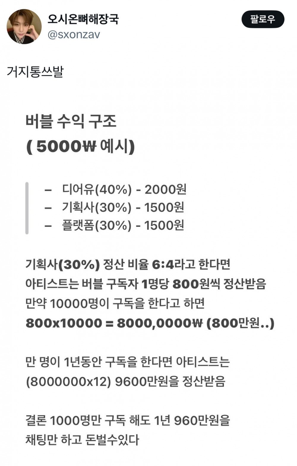Bubble platform UI example