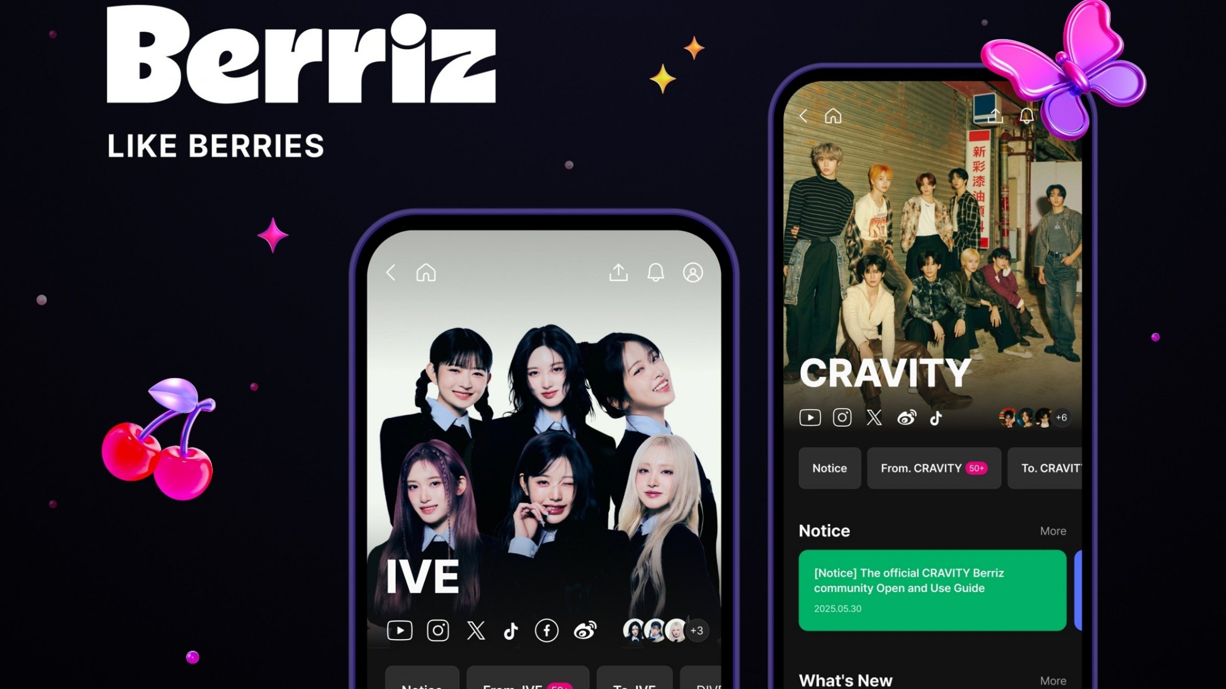 IVE and CRAVITY Become Part of the Fan Community Platform Berriz 1 IVE and CRAVITY join the fan community platform Berriz