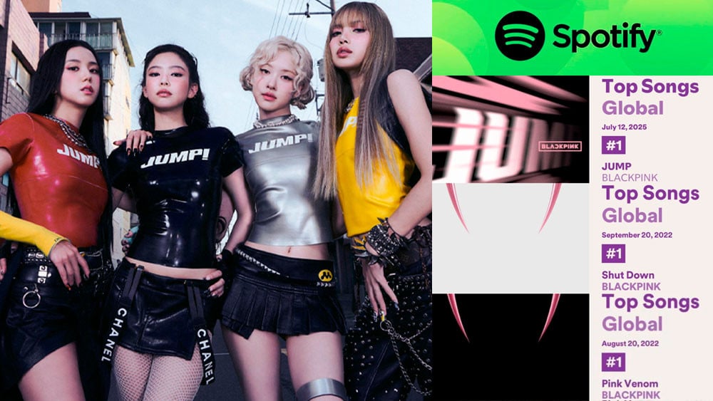 BLACKPINK becomes the First Group to have 3 different songs spend multiple days at #1 on the Global Spotify Chart