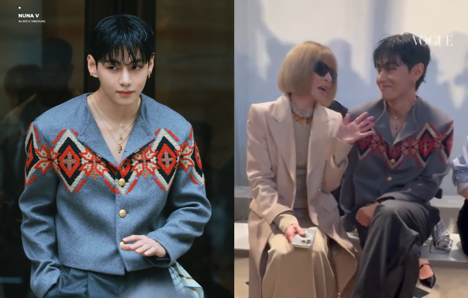 BTS’s V (Kim Taehyung) wows at CELINE’s Paris show and receives a personal invitation from Anna Wintour