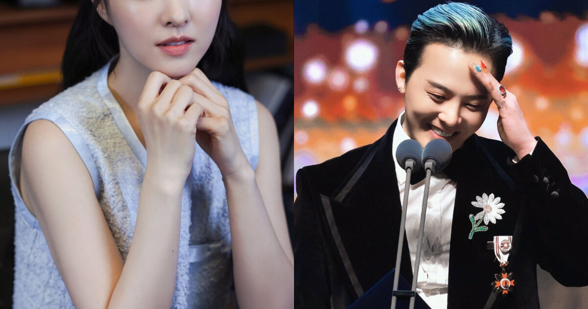 G-Dragon accepting the Okgwan Order of Cultural Merit