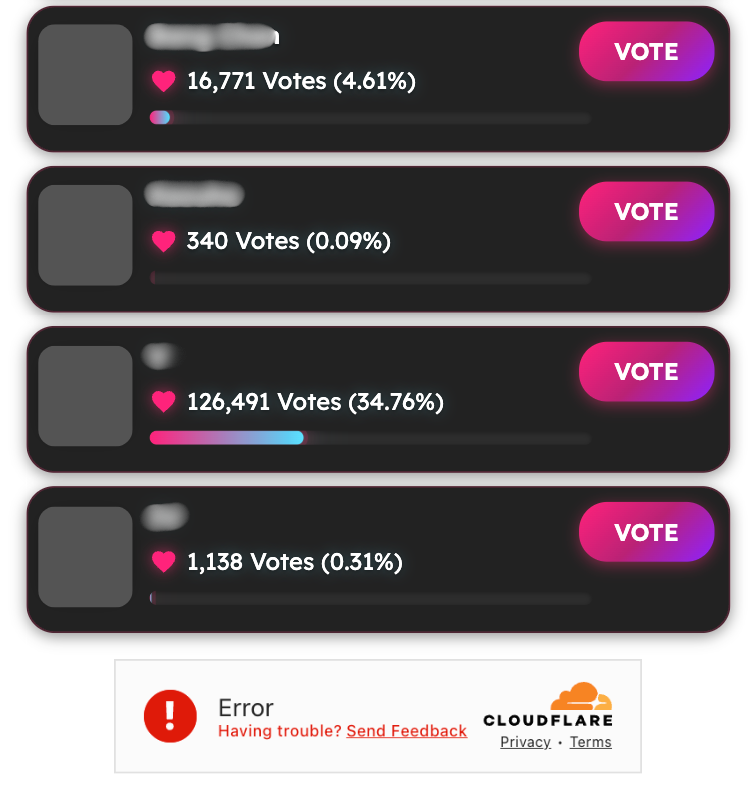 How To Vote On Shining Awards (Tutorial) 7 Captcha Failed 1
