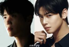 Actor Kim Seon Ho (left) and ASTRO’s Cha Eunwoo (right) | *Sports Kyunghyang*