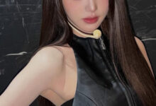 IVE Jang Wonyoung in leather outfit