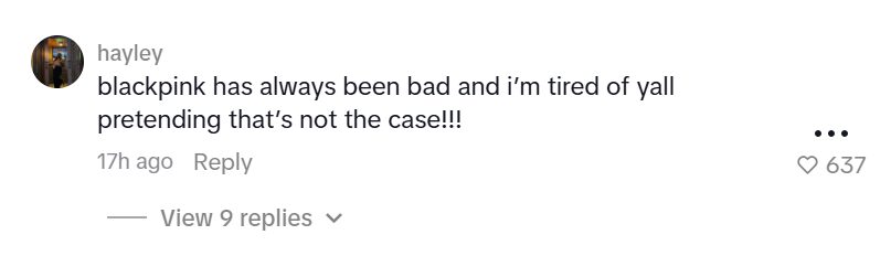 Screenshot of harsh TikTok review with comments