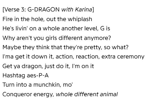 G-Dragon’s translated verse. | Genius