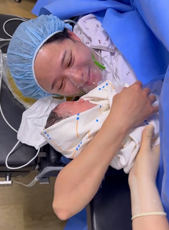Leading K-Drama Actress Reveals Heartfelt Photos From Emergency C-Section Delivery 2 Nam Bo Ra holding newborn