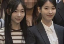 IU and Kim Taeyeon at the wedding