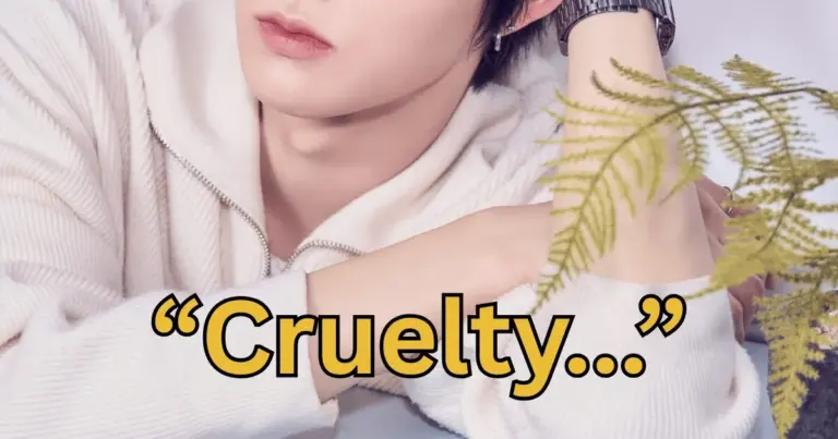 Junseo speaking at a fan event about his enlistment