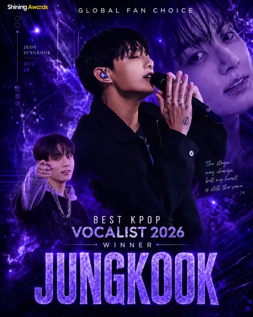 JUNGKOOK BEST KPOP VOCALIST 2026 WINNER