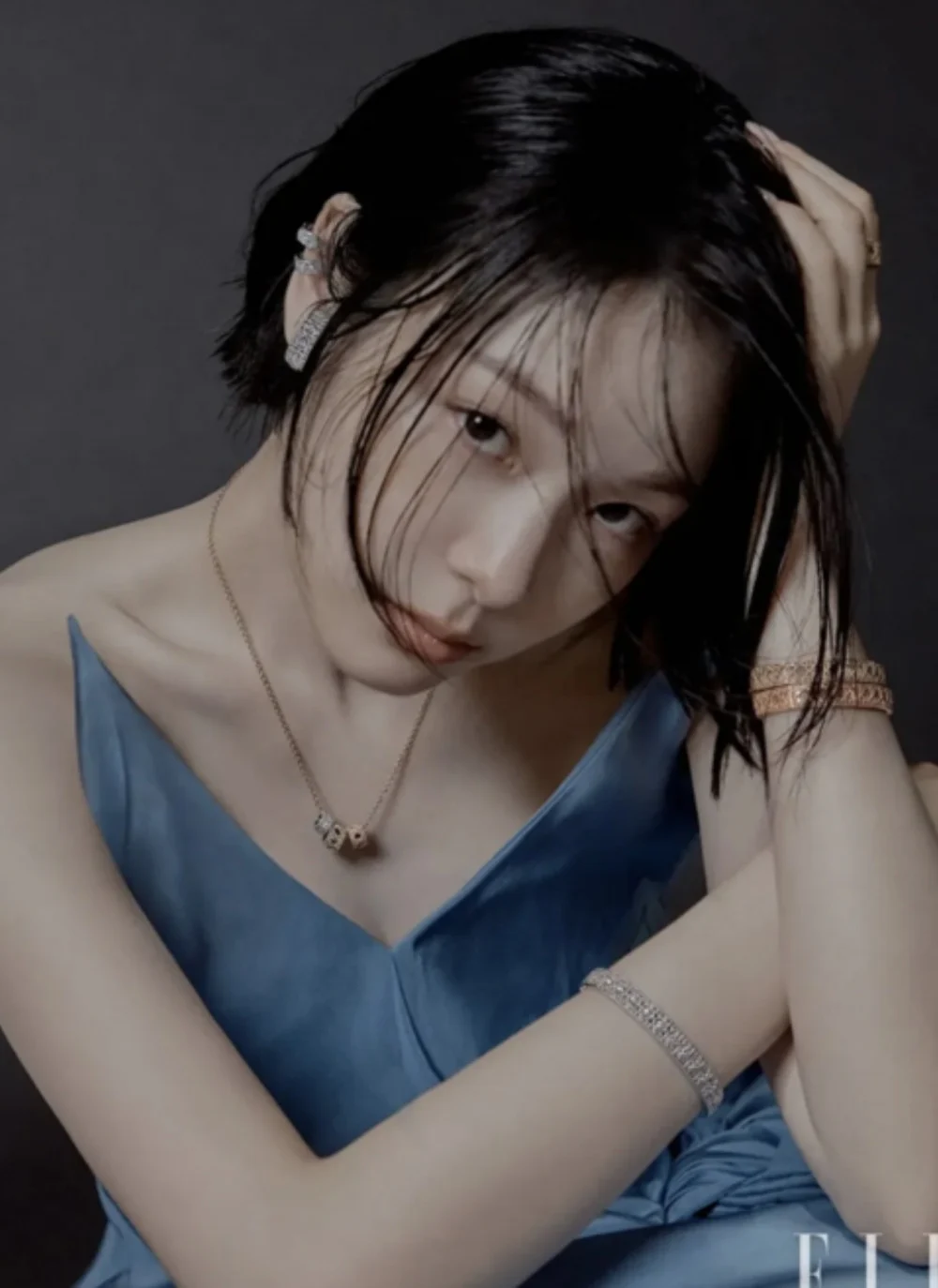 Yuna Kim debuts wet-look bob in sultry ELLE fashion spread 4