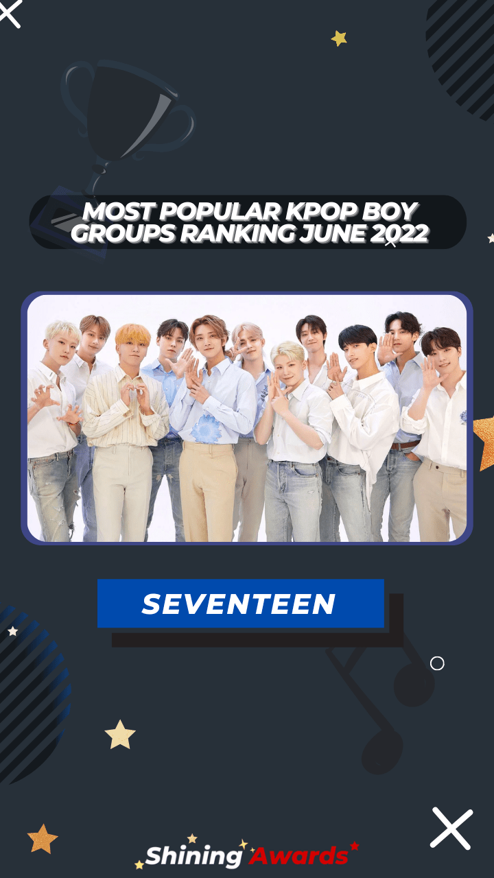 SEVENTEEN Most Popular Kpop Boy Groups Ranking June 2022