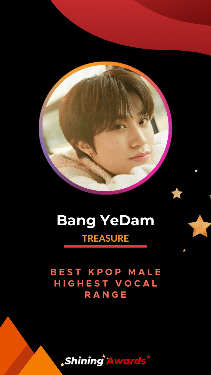 Bang YeDam Best Kpop Male Highest Vocal Range Shining Awards