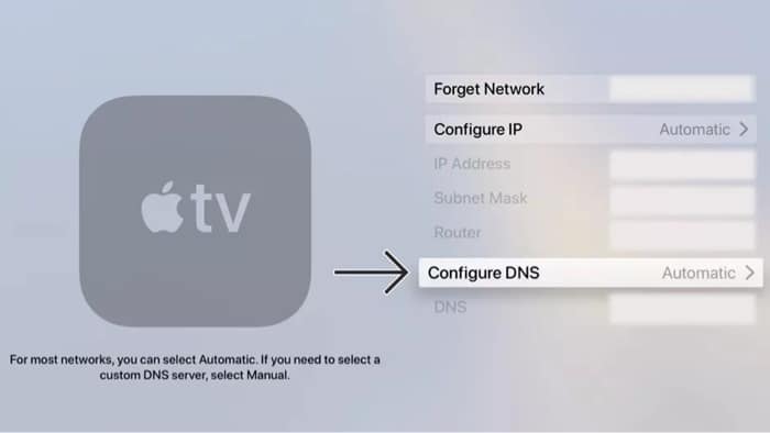 Change DNS on your Apple TV