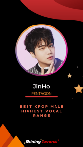 JinHo Best Kpop Male Highest Vocal Range Shining Awards
