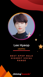 Lee Hyeop Best Kpop Male Highest Vocal Range Shining Awards