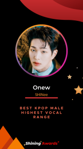 Onew Best Kpop Male Highest Vocal Range Shining Awards