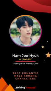 Nam Joo Hyuk Best Romantic Male KDrama Characters 2022 Shining Awards