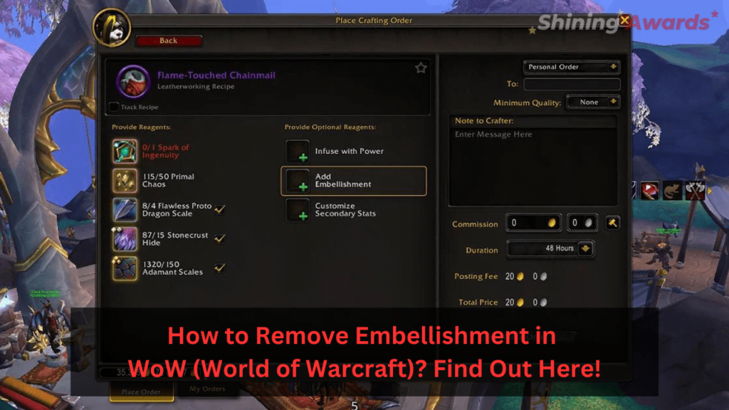 How to Remove Embellishment in WoW