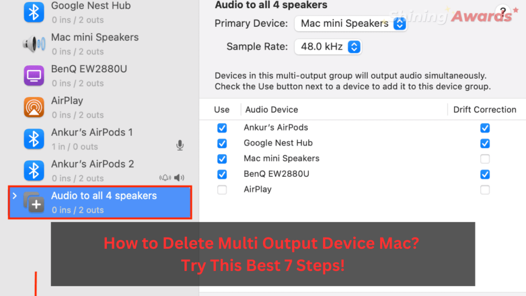 How to Delete Multi Output Device Mac