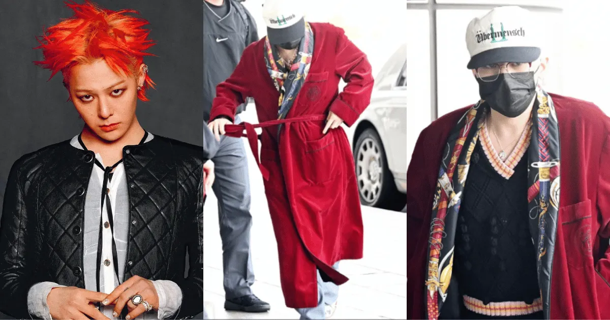 G-Dragon Stuns with Bold Bathrobe Look at Airport 1 G-Dragon Bold Bathrobe