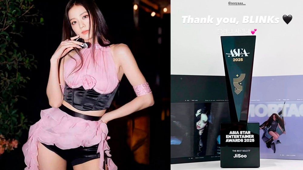 JISOO of BLACKPINK Expresses Gratitude to Blinks Following Victory at the 2025 Asia Star Entertainer Awards (ASEA) 1 BLACKPINK's JISOO sends thanks to Blinks after winning at the '2025 Asia Star Entertainer Awards (ASEA)'