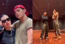 BTS’s V (Kim Taehyung) is fresh out of the barracks and back in the dance studio with Leejung Lee