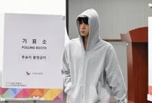 BTS’s Jin praised for neutral attire while voting in presidential election
