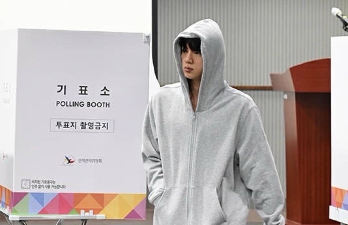 BTS’s Jin praised for neutral attire while voting in presidential election